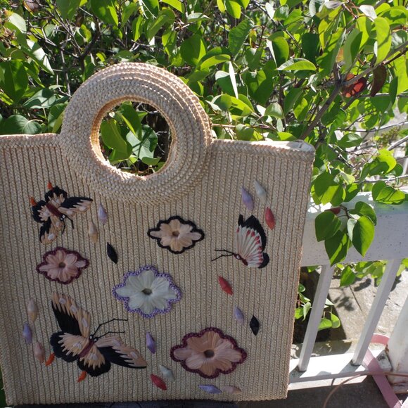Beautiful Vintage Straw Cottage  Bag - Picture 5 of 7